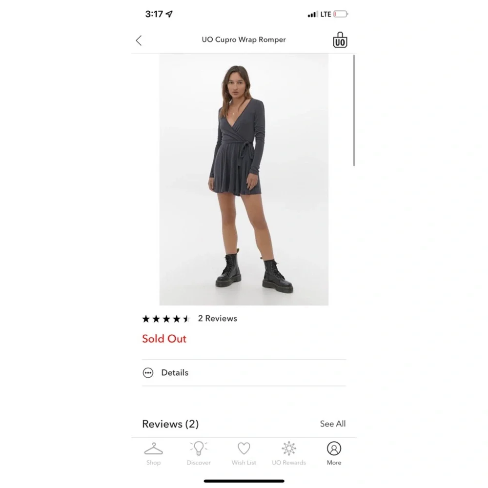 URBAN OUTFITTERS CUPRO WRAP ROMPER NWT - Picture 1 of 7